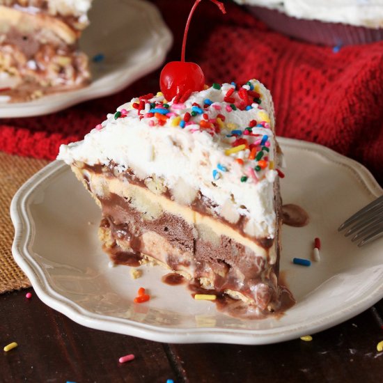 Frozen Banana Split Pie