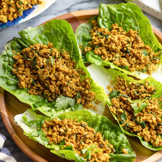 Golden Pork Lettuce Wraps