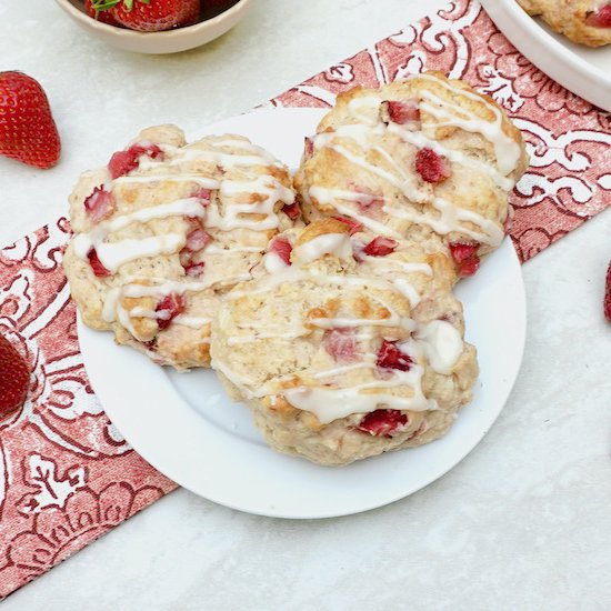 Homemade Strawberry Drop Biscuits