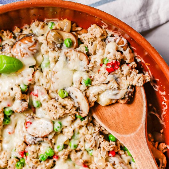 Ground Chicken Mushroom Skillet