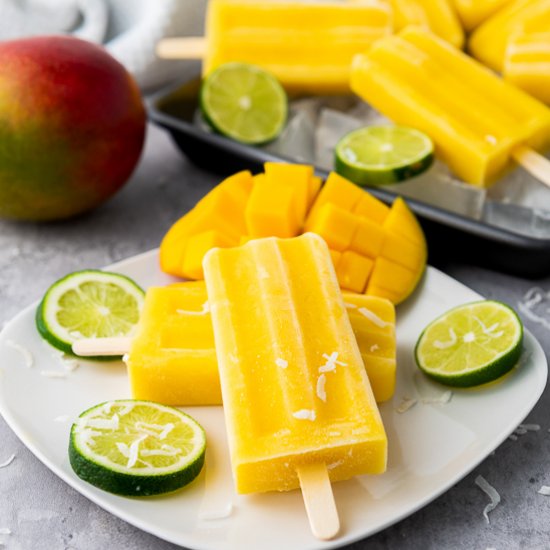 Mango Coconut Lime Popsicles