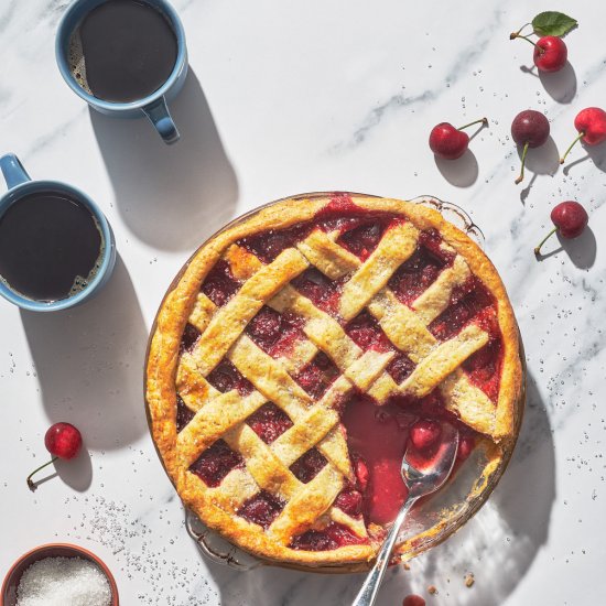 Cherry Rhubarb Pie