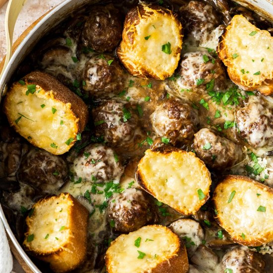 French Onion Meatballs