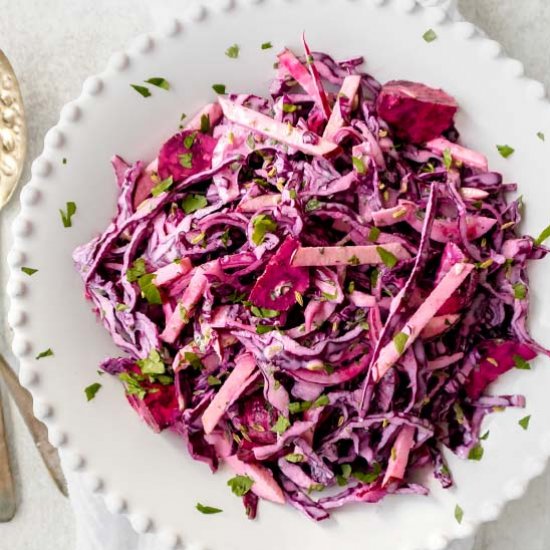 Creamy Purple Cabbage Slaw