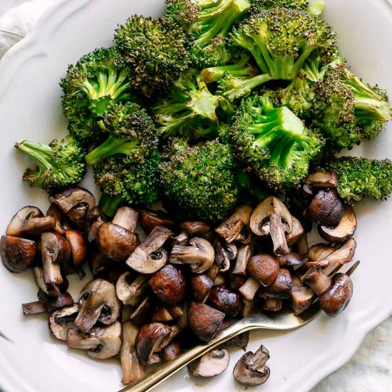 Roasted Broccoli and Mushrooms