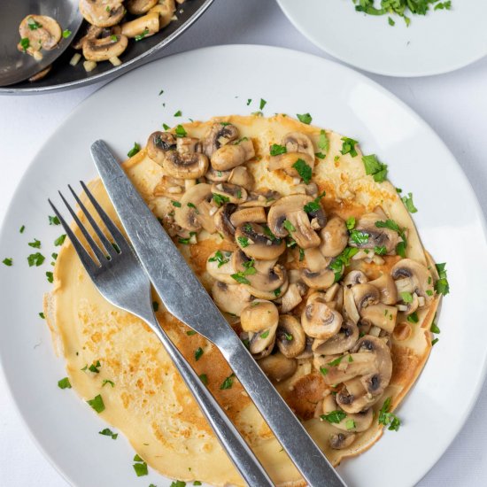 Savoury Pancakes Garlic Mushrooms