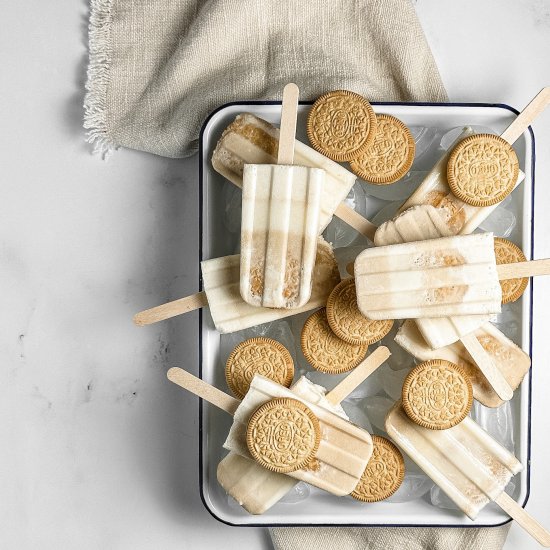 golden oreo milkshake popsicles