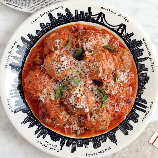 Beef and Mortadella Meatballs