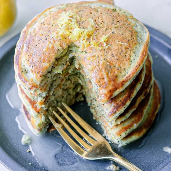 Vegan Lemon Poppyseed Pancakes