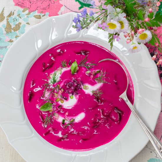 cool beet kefir soup