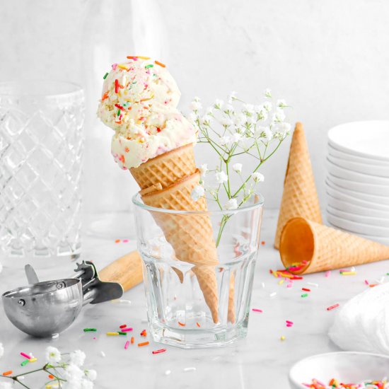 No Churn Birthday Cake Ice Cream