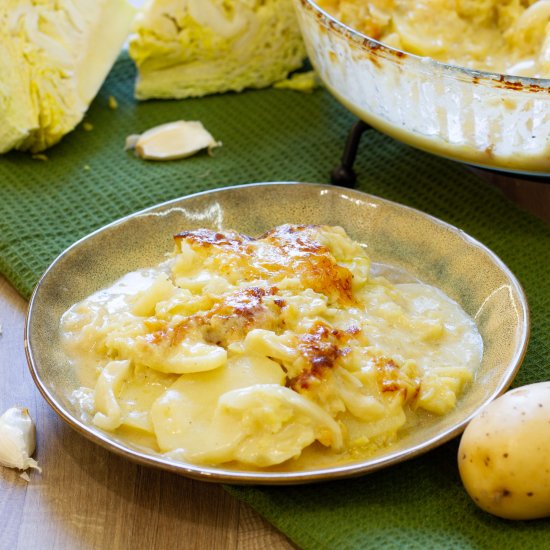 Cabbage and potato casserole