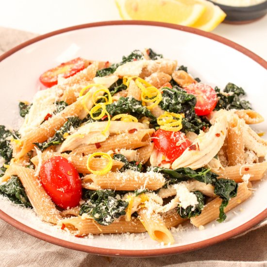 Lemon Chicken Pasta with Kale