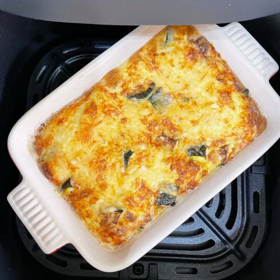 Air Fryer Creamy Courgette Bake