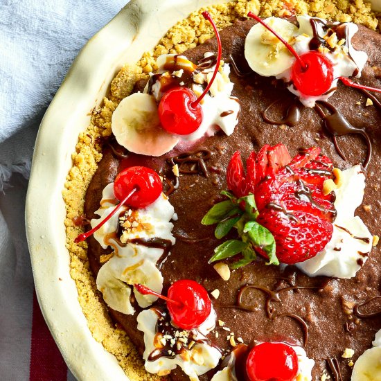 No Bake Banana Split Pie