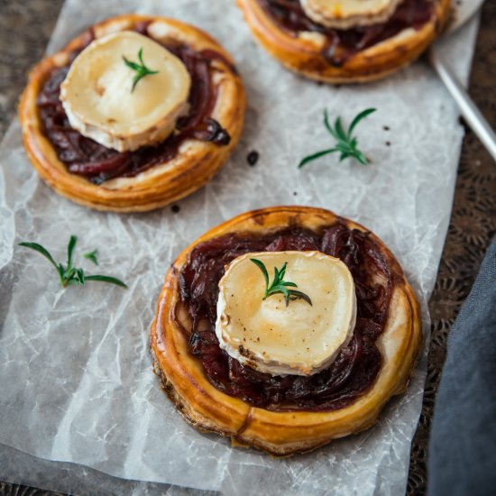 Onion and Goat Cheese Pies