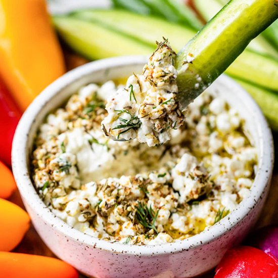 Cottage Cheese Veggie Dip w Za’atar