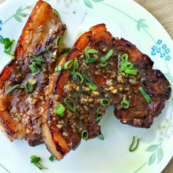 Honey garlic pork chops