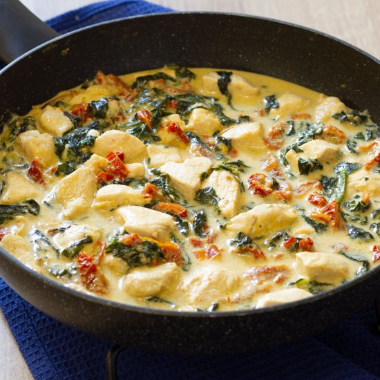 Chicken with spinach