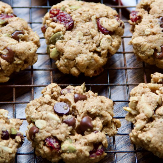 Chocolate Cherry Trail Mix Cookies