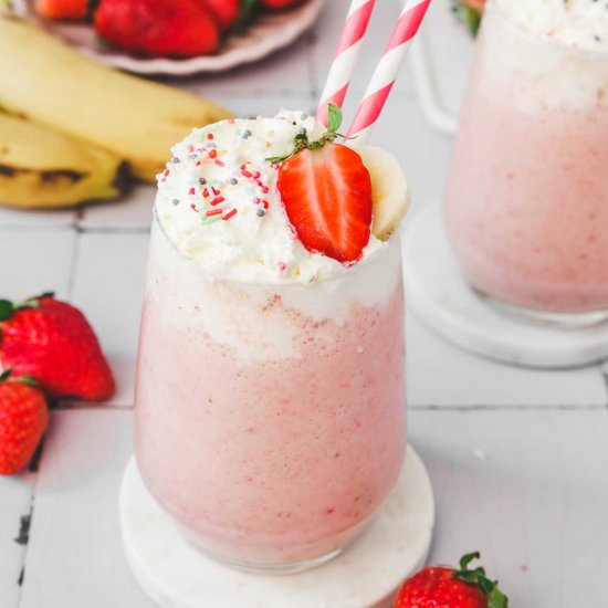 Strawberry banana milkshake