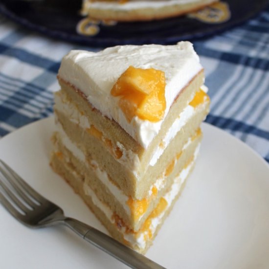 Peaches and Mascarpone Layer Cake