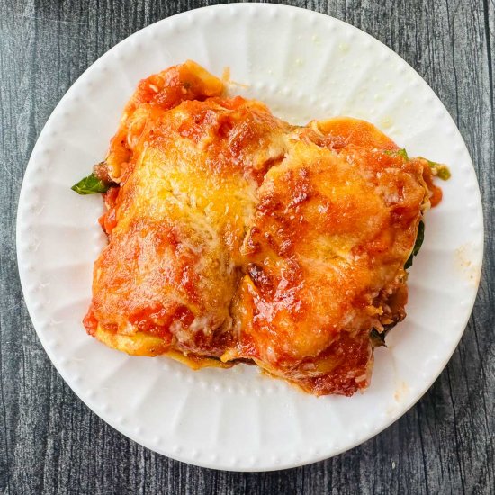 Air Fryer Lasagna with Ravioli