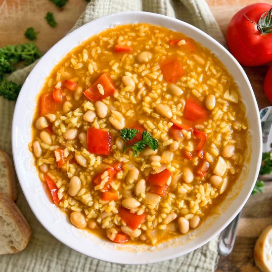 Creamy Rice with Beans & Peppers