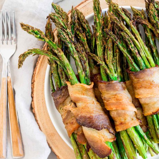 Air Fryer Bacon Wrapped Asparagus