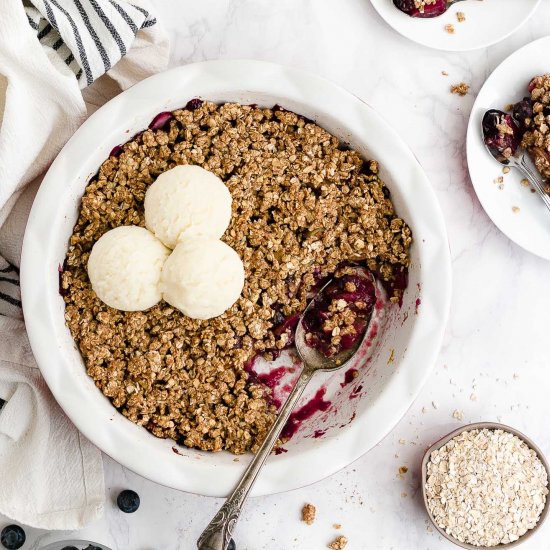 Healthy Blueberry Apple Crisp