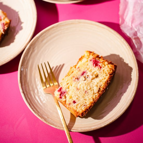 white chocolate and raspberry loaf