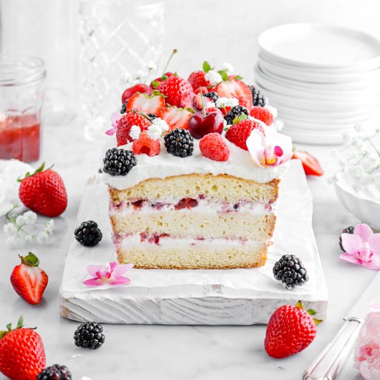 Mixed Berry Ice Cream Cake