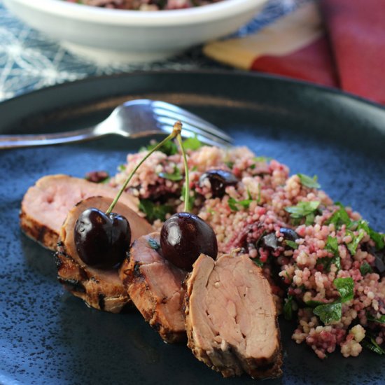 Pork tenderloin & cherry salad