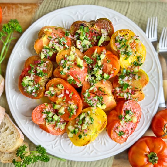 Pan GRILLED Tomato Salad