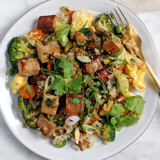 Tofu and Broccoli Fried Rice