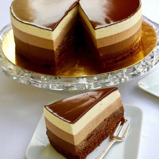 Triple Chocolate Mousse Cake