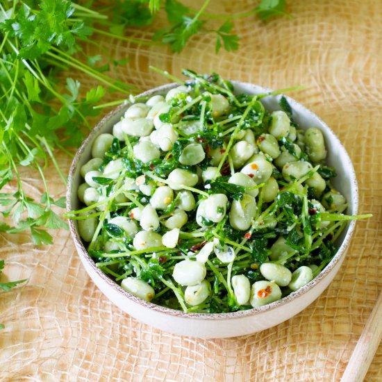 Broad bean salad