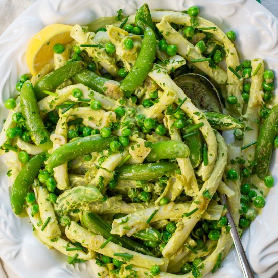 Pasta/ 2 Peas/Vegan Herb Sauce