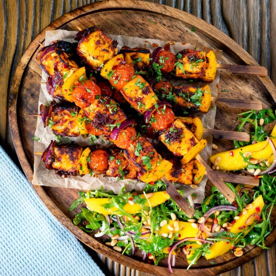 Harissa Halloumi Kebabs