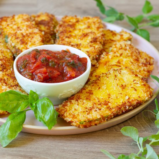 Zucchini in panko and pecorino