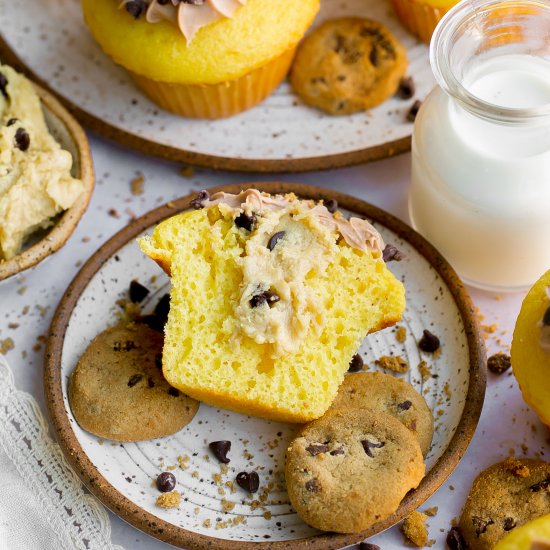 Cookie Dough Stuffed Cupcakes