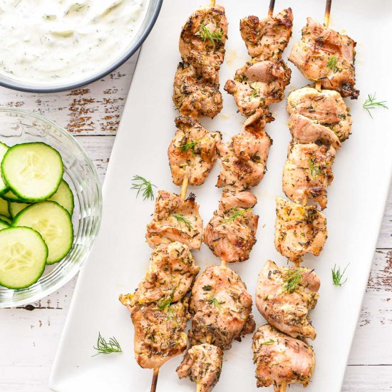 Low FODMAP Greek Chicken Souvlaki