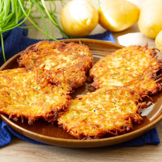 Potato fritters with ham