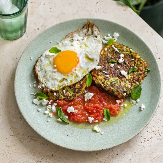 Courgette Fritters & Fried Eggs