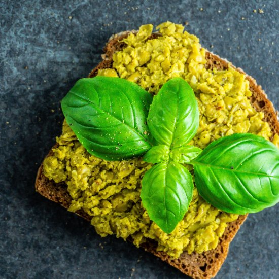 Garlicky Smashed Peas on Toast