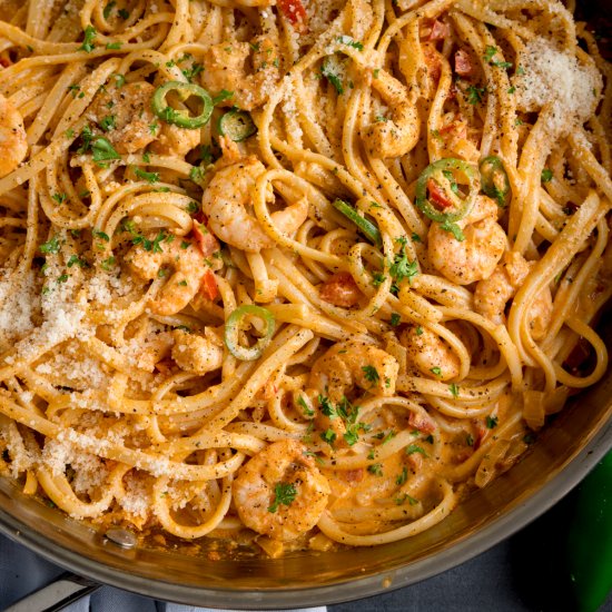 Creamy Cajun Prawn Pasta