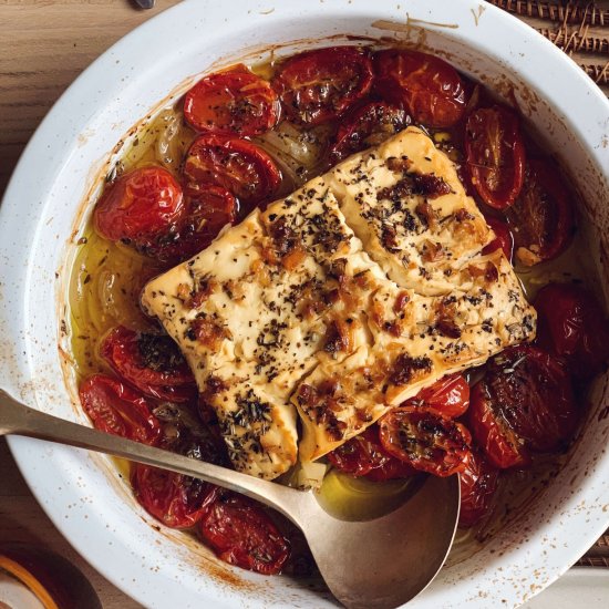 Baked Feta in Tomato and Olive Oil