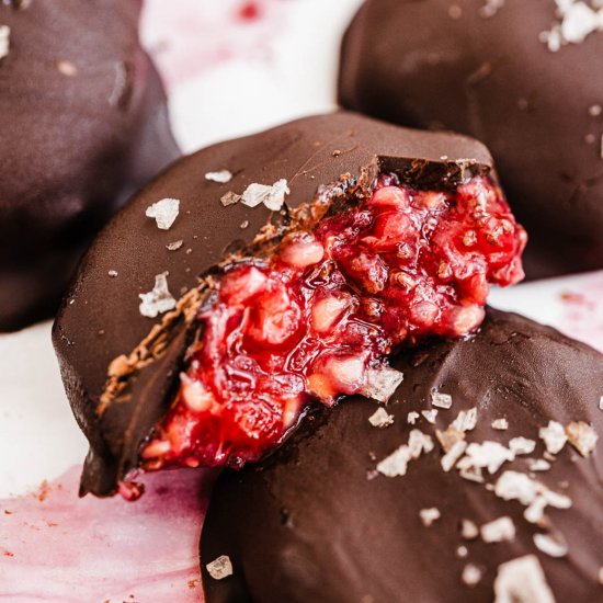 Chocolate Covered Raspberry Bites