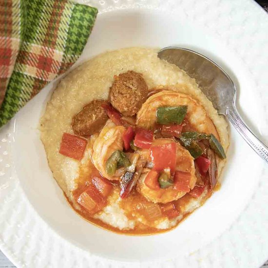 Cajun Shrimp and Grits with Chorizo