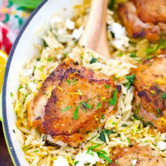 One Pan Chicken and Orzo